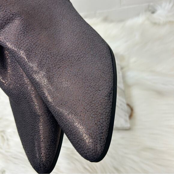 Qupid Faux Leather Grey Purple Shimmer Ankle Boots Size 10 - Picture 3 of 10